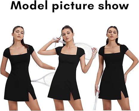 Vestito Nero Bodycon Donna - Scollo Quadrato, Maniche Lunghe, Corto E Sexy Per Serate E Feste - Foto 6