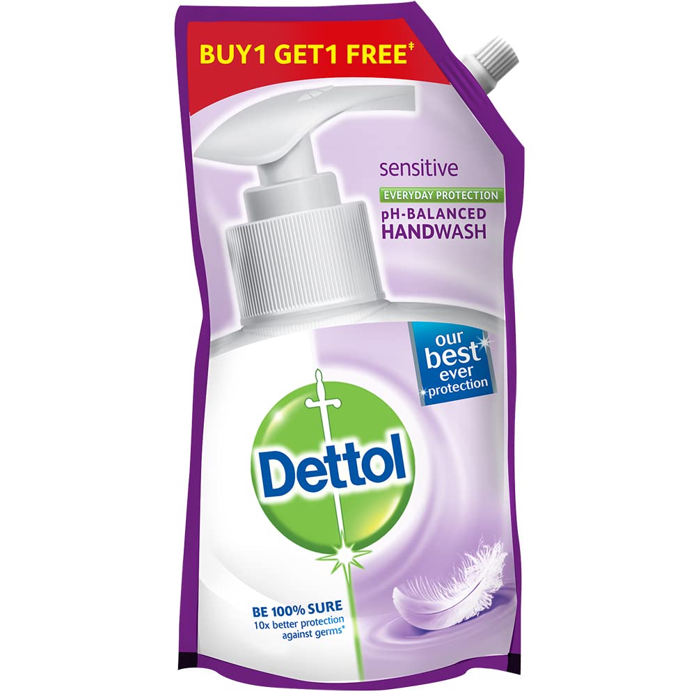 Dettol Liquid Handwash Refill - Sensitive ph-Balanced Hand Wash (Buy 1 Get 1 Free - 750ml each)| Antibacterial Formula | 10x Better Germ Protection, Purple (B09G2YQQ91) Amazon Price History, Amazon Price Tracker