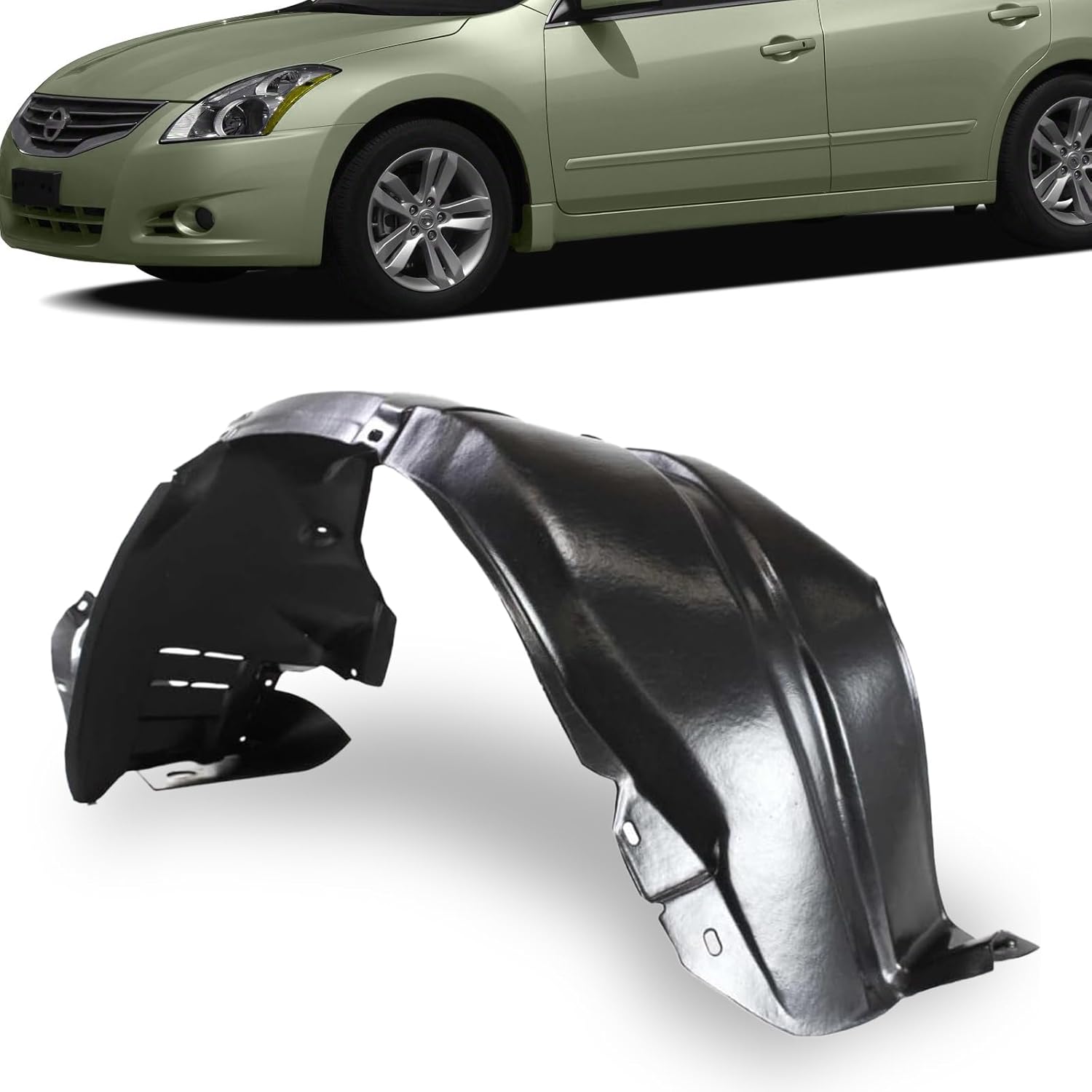 CarPartsDepot Front Fender Liner Splash Shield Compatible With NISSAN Altima 2007-2013 (Driver Left Side)