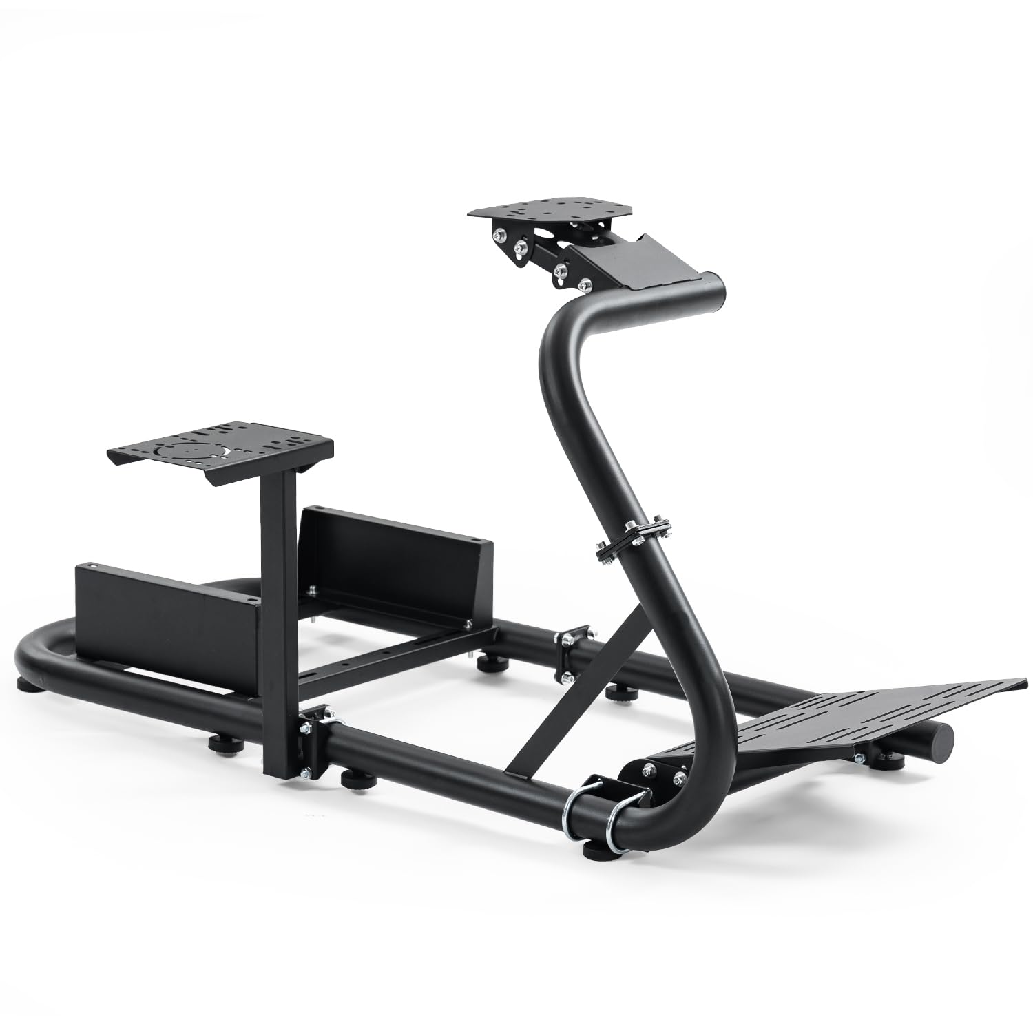 Anman Pro Steering Wheel Stand fits for Logitech/Thrustmaster g25,g27,g923,t3pa,T248x,T80,T300RS TX, 50mm Round Tube Freedom Upgrade Racing Simulator Cockpit Steering Wheel Pedal Seat Not Included