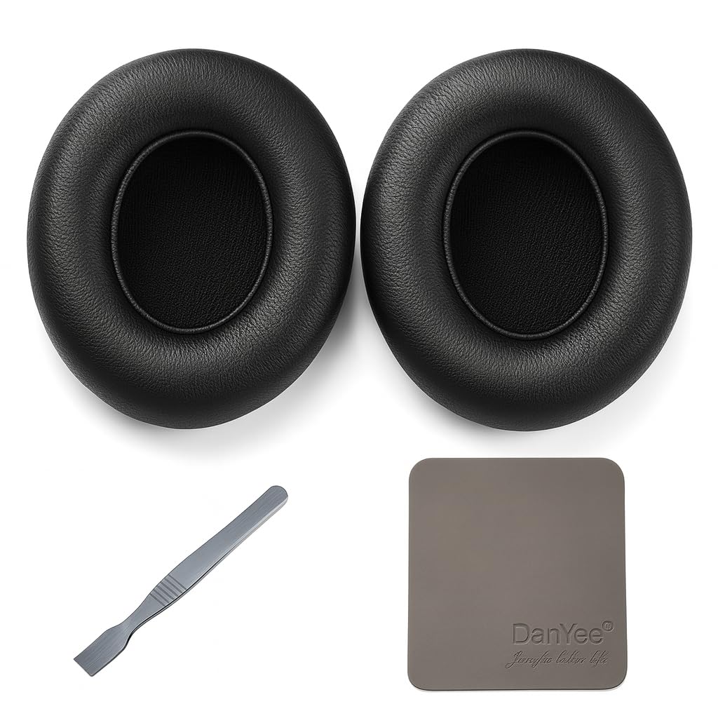 Premium Protein Leather Replacement Earpads for Beats Solo 2&3 - Soft Memory Foam Ear Cushions with Metal Tool Cleaning Cloth & Installation Video (