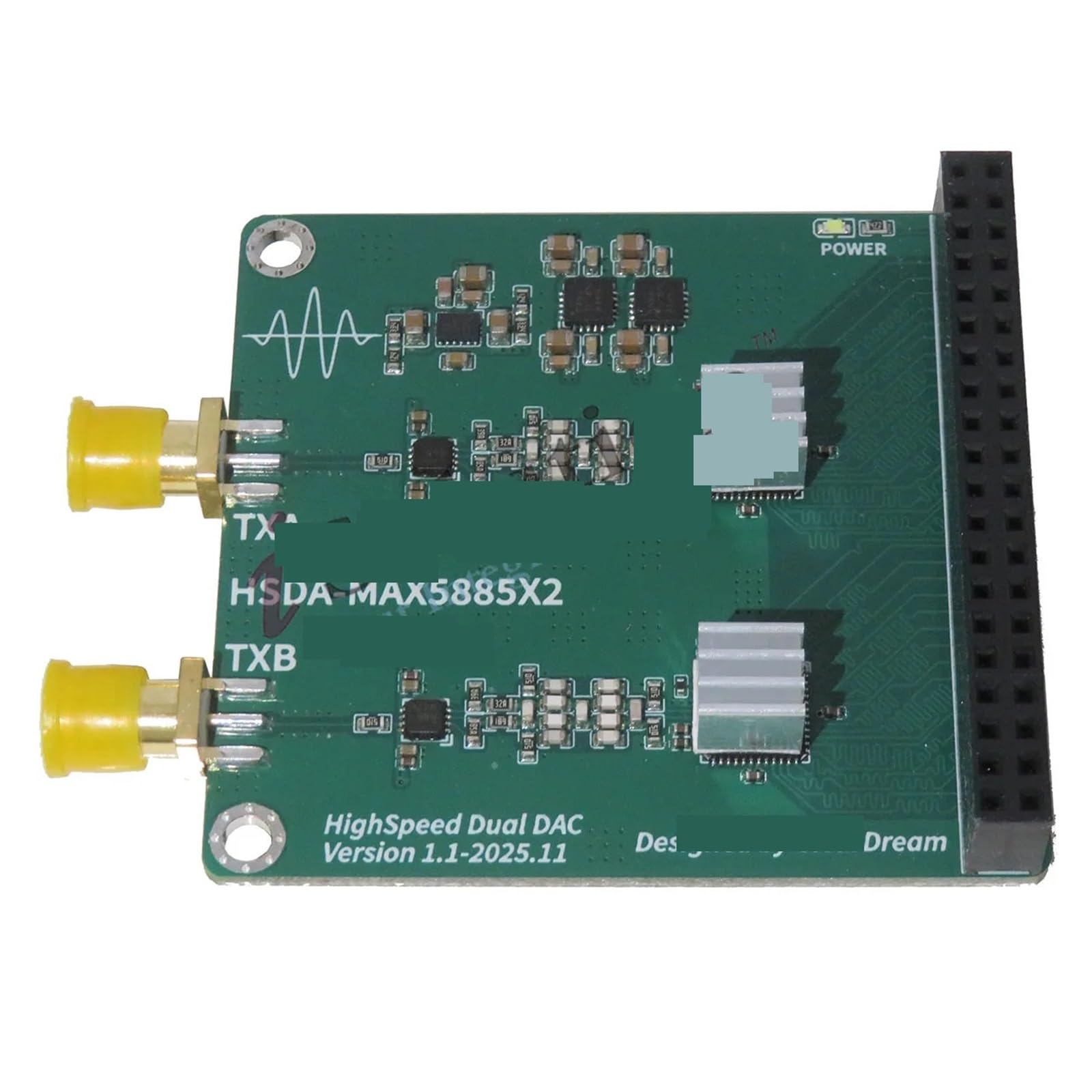 GTGFCSP Dual channel MAX5885 high-speed DAC module