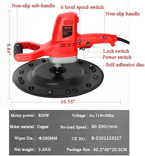 Miniatura 5 de Herramienta de ranurado de hormigón Paleta de energía eléctrica Paleta de hormigón Amoladora de hormigón de mano Máquina pulidora de alisado de