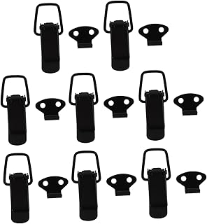 DOITOOL 1 Set 8pcs Buckle Lock Padlock for Locker Stainless Steel Cabinet Black Metal Cabinet Toggle Hasp Iron Box Toggle Hasp Door Hasp Lock Metal Toggle Latch Spring Latch Lock Door Box