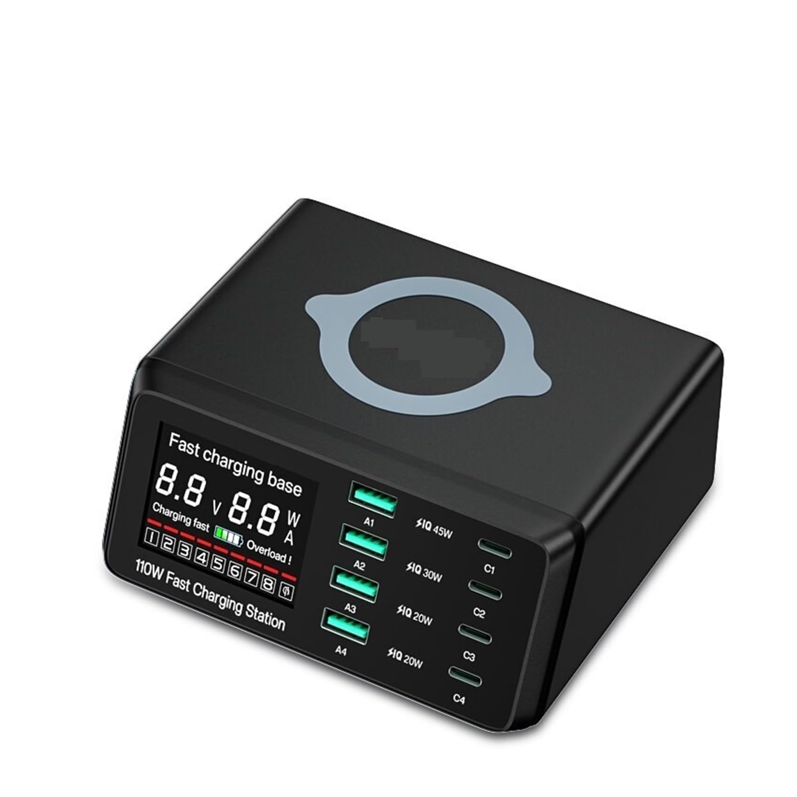 Ładowarka USB, Ładowarka USB typu C o mocy 110 W. Bezprzewodowe ładowanie z wieloma portami. Szybka ładowarka do telefonu PD QC3.0. Szybkie ładowanie Wielofunkcyjne gniazdo USB