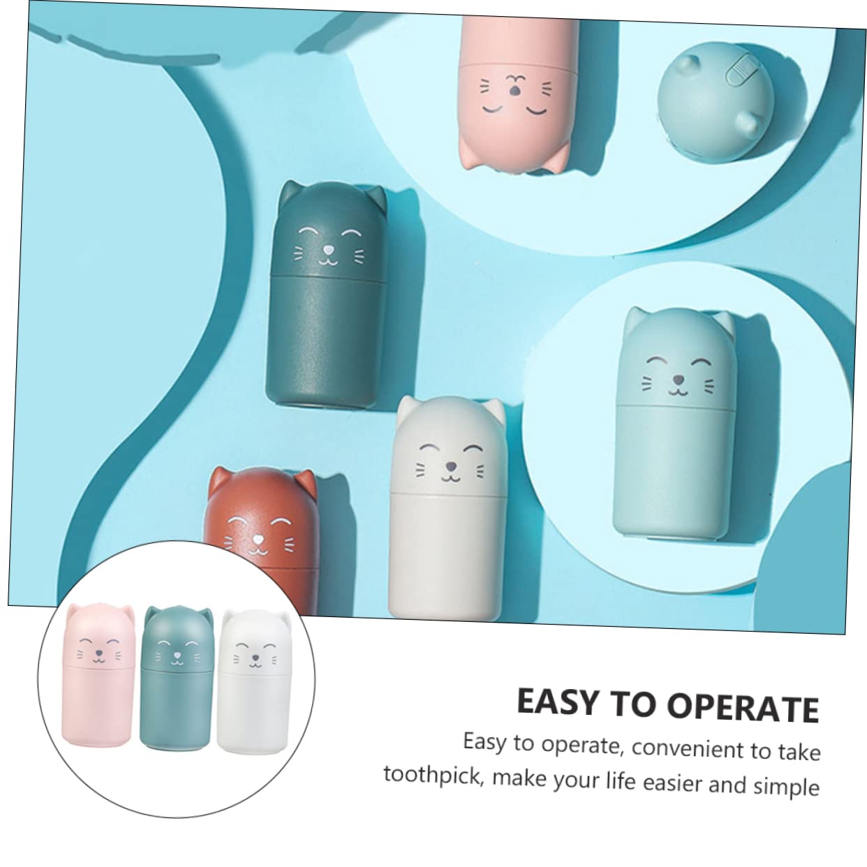 ABOOFAN 3Pcs Cartoon Toothpick Holders Press Open Plastic Toothpick Cans Pearl and Grapefruit Convenient and Portable Fruit Picks Organizers for Home