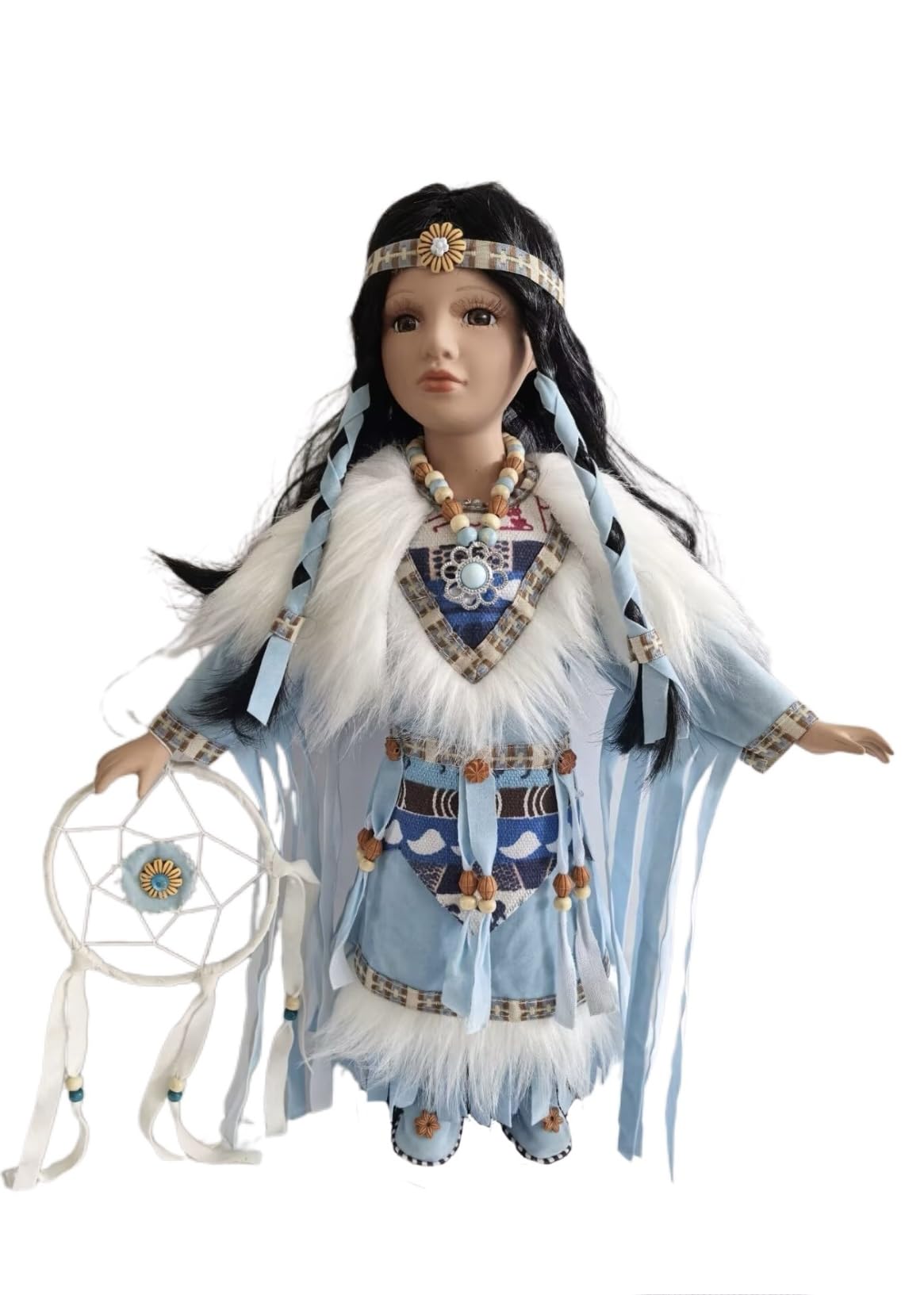 Kinnex Collections 16" Collectible Native American Indian Porcelain Doll (AQUENE) D16758
