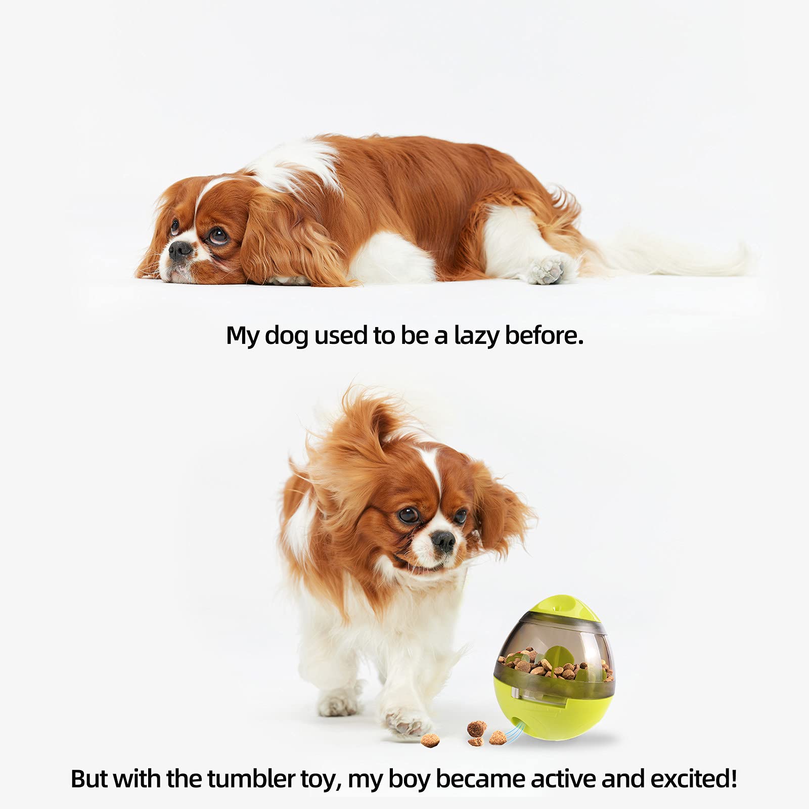 Automatischer Futterball für Hunde und Katzen, fördert den IQ interaktiv, Futterspender, Ball für langsames Fressnapf, Tumbler-Design, Ball für Welpen, kleine, mittelgroße Katzen, Hunde und Haustiere