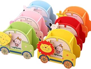 Pack-of-12-Return-gifts-Birthday-Party-for-Kids-Car-shaped-Wooden-Stationary-Pencil-Holder-with