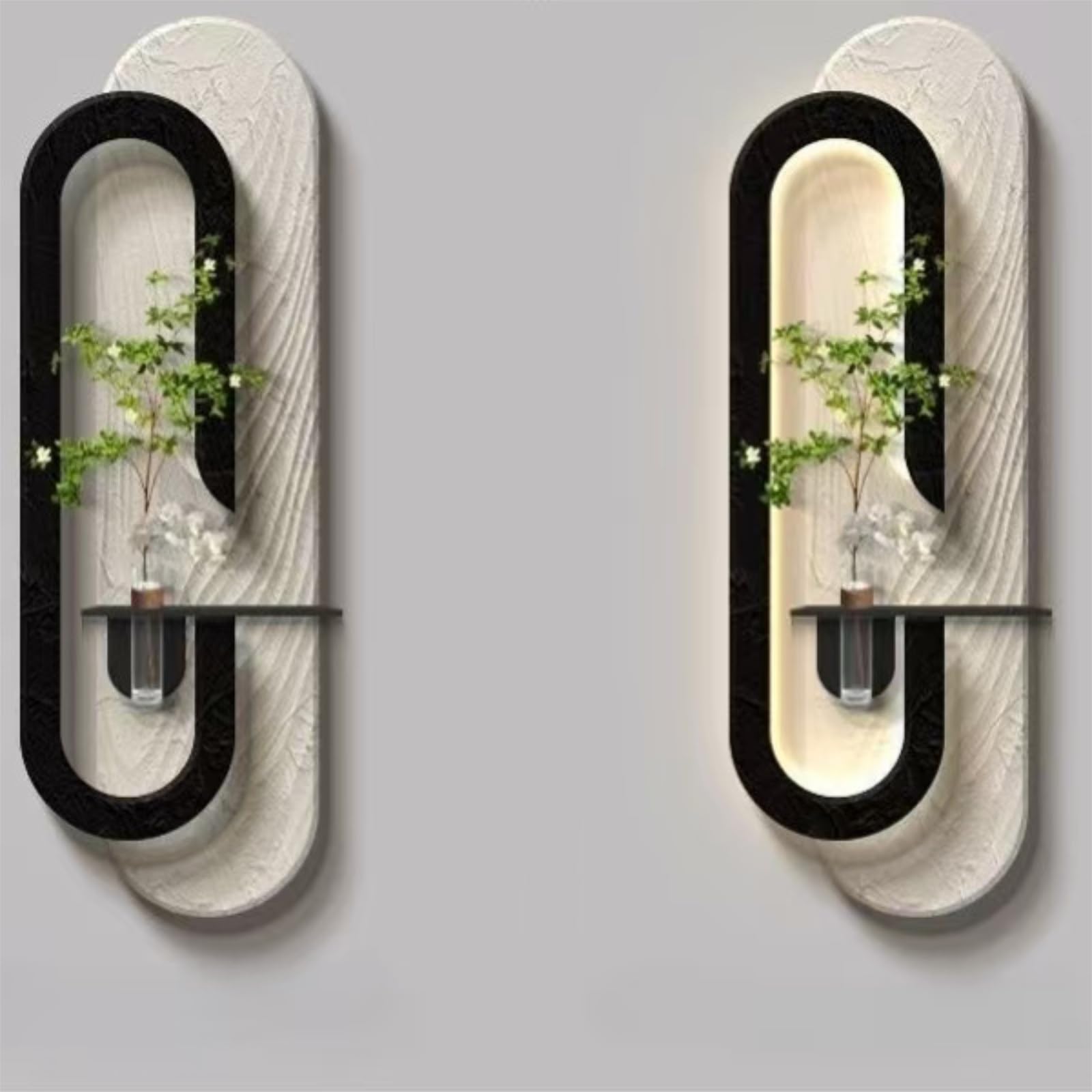 Zhiyuanfurn Modern 3D LED Sandstone Wall Art Sculpture, Plug-in Illuminated Hanging Mural, Sandstone 3D LED Wall Art for Entryway, Hallway, and Living Room Decor