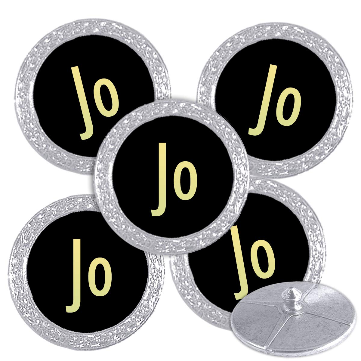 Best Impressions Silver Coloured Golf Ball Markers with Names (Jo) โ image 1