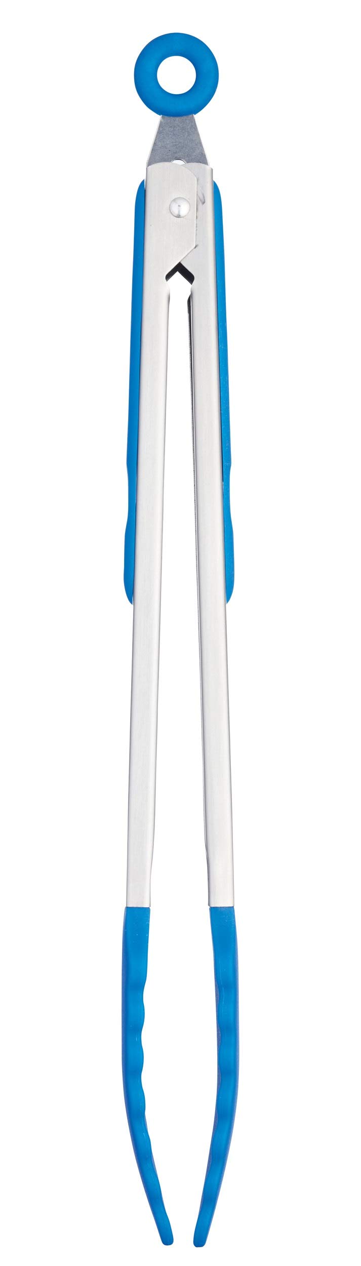 KitchenCraft Colourworks Silicone Food Tongs with Soft Grip, 30 cm - Blue