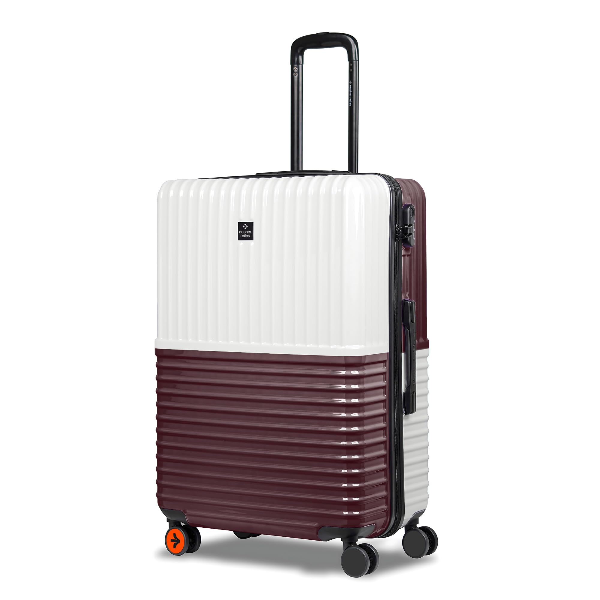 Nasher Miles Istanbul Hard-Sided ABS and PC Check-in Luggage 28 inch | 75cm | 8 Wheels Large Trolley Bag for Travel | Suitcase (Cream Brown)