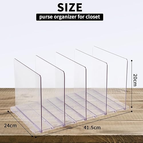 Miniatura 3 de Flymer Organizador de bolso para armario, organizador de bolsos y almacenamiento, organizador de bolsos transparentes para armario, divisores de