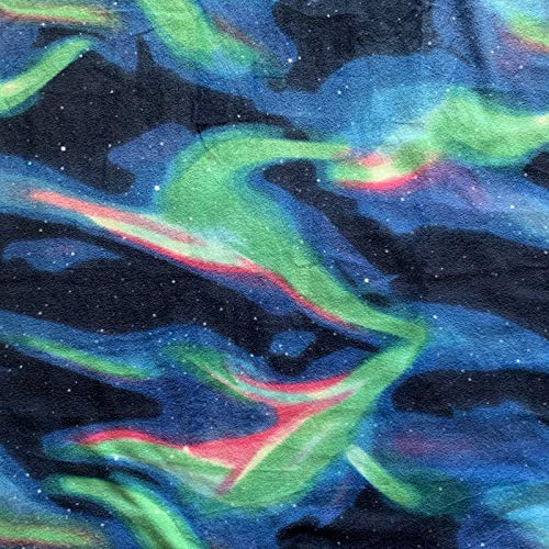 DAVID TEXTILESOuter Space - Aurora Borealis Anti-Pill Premium Fleece Fabric by The Yard