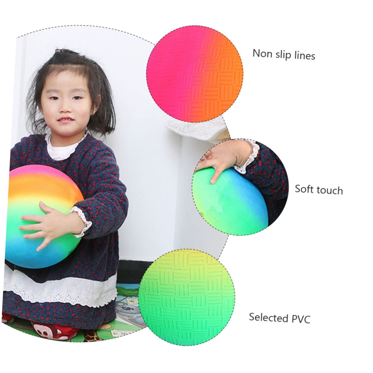 3Pcs Rainbow Color Balls PVC Inflatable Handballs for Beach and Outdoor Play Encourages Active Fun and Coordination