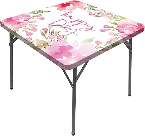 Mantel con bordes elásticos de campo, estilo abstracto de granja, acuarela, hojas, lavable, a prueba de derrames, se adapta a mesas de 36 x 36