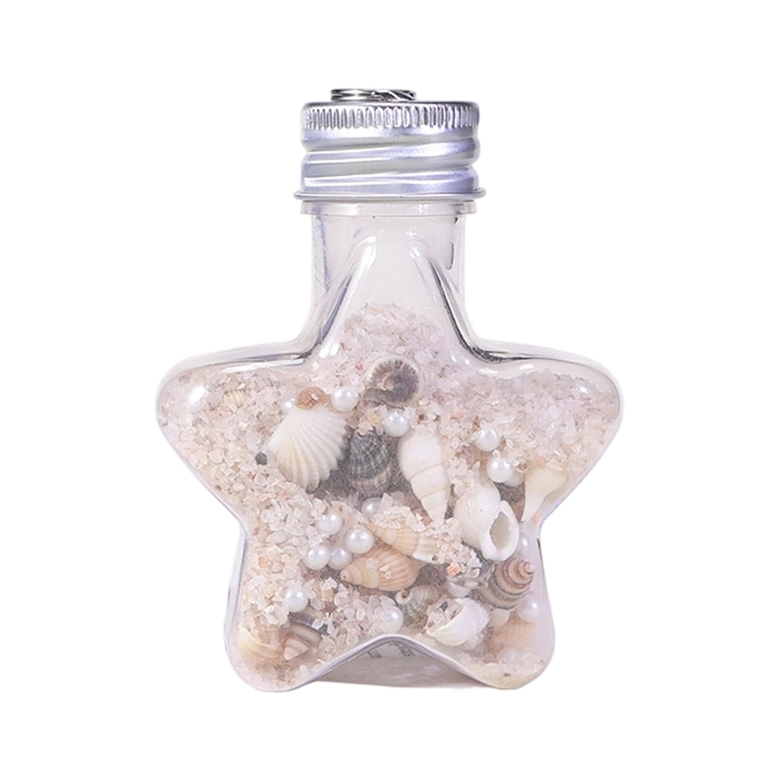 Resin Star Bottle Assortment Containing Seashells Glass Gemstones Crafting Embellishments Decoration Star Jar Decorations