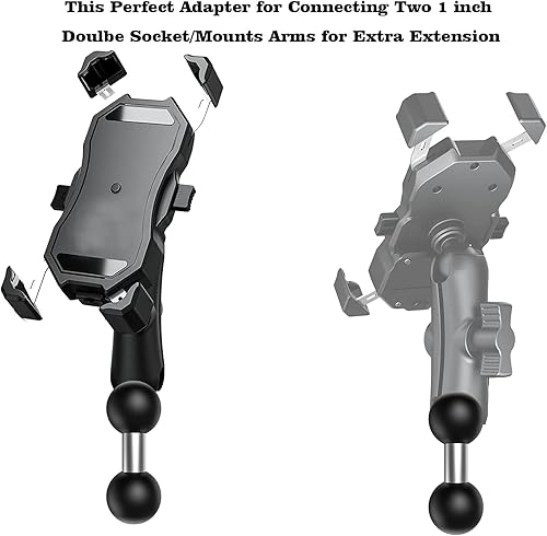 Miniatura 2 de Adaptador de bola de 1 pulgada, soporte de bola de doble cabezal, 1.000 in (1 pulgada), compatible con soportes Ram tamaño B, brazo de doble zócalo,