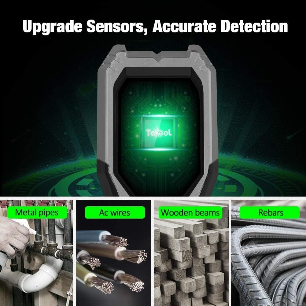 Stud Finder Wall Scanner - 5 in 1 Electronic Stud Sensor Wall Detector Joist Finders Edge Center Finding with LCD Display for Wood Beams AC Wires Metal Detection (Silver)