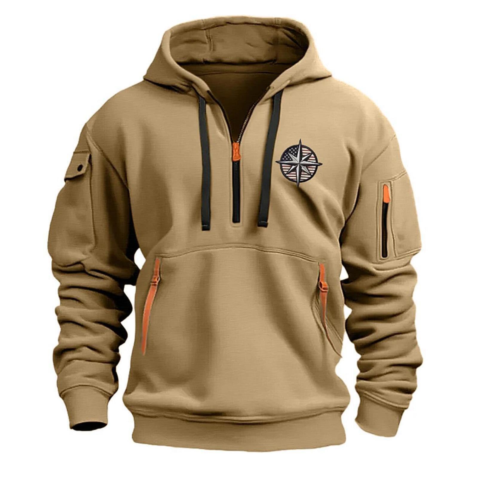 Sweatshirts homme en coton de qualité supérieure avec patch et capuche pull