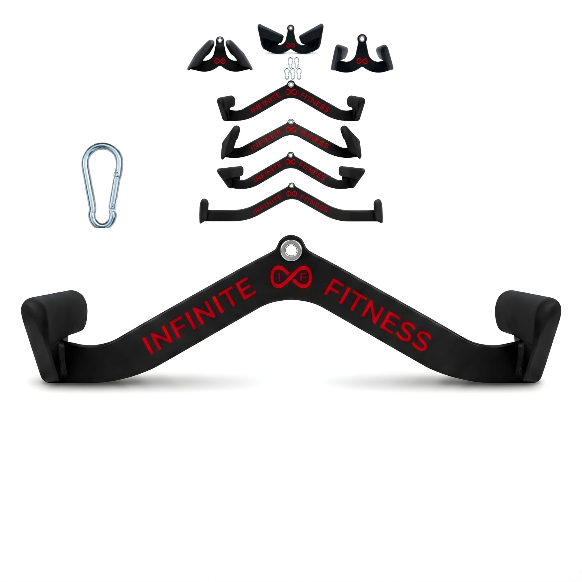Infinite Fitness Max Grip Home Gym Lat Pull Down Bar Cable Machine Attachments, Back, Biceps, Triceps, Strength Training Handle (55cm Neutral)