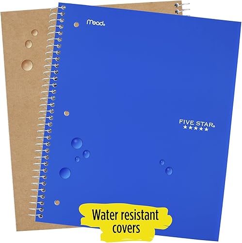 Miniatura 5 de Five Star Wirebound Notebook 1 sujeto 100 unidades regla ancha azul real 72023