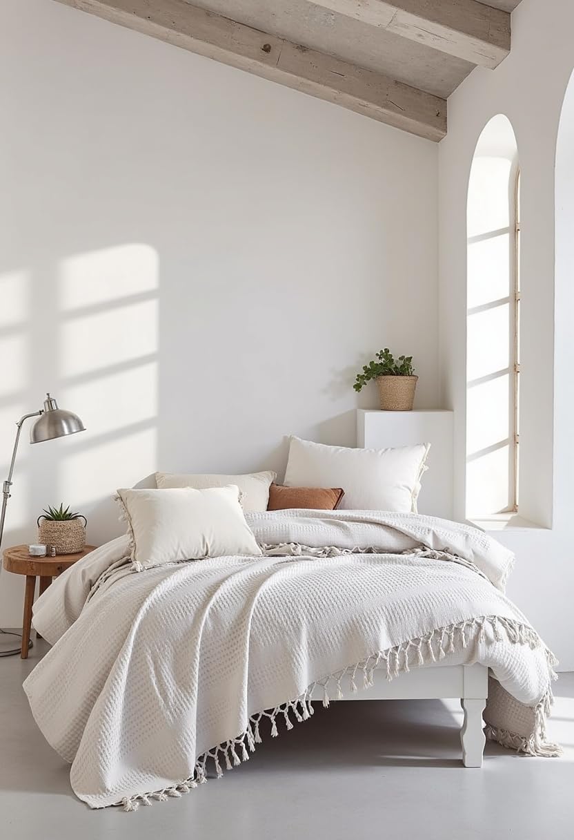LINDULA - Sprei - Off-white - 220 x 200 cm - Katoen | Leen Bakker