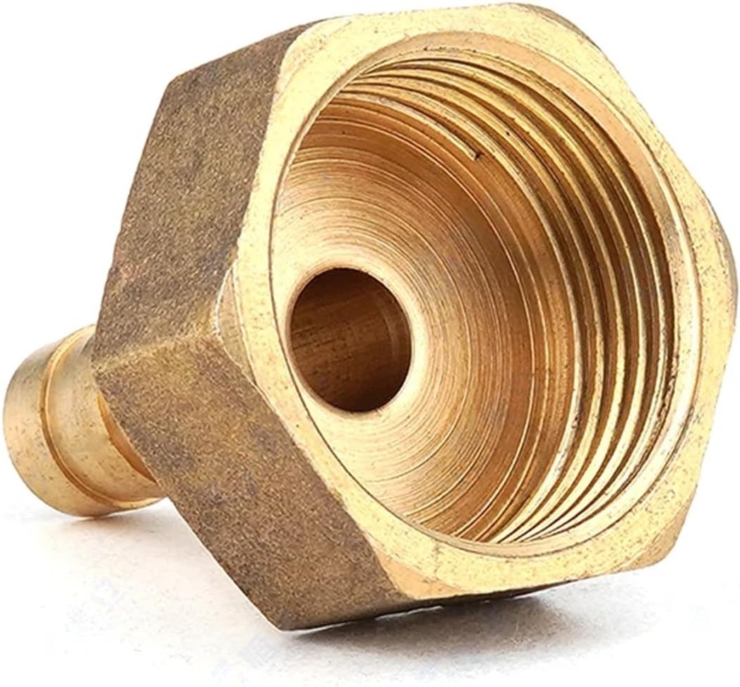 Brass Hose Fitting 8/10/12/14/16mm Barb Tail 1/8" 1/4" 3/8" 1/2" 3/4" 1" BSPT Female Thread Copper Coupler Adapter Connector(12mm Barb,1/2")