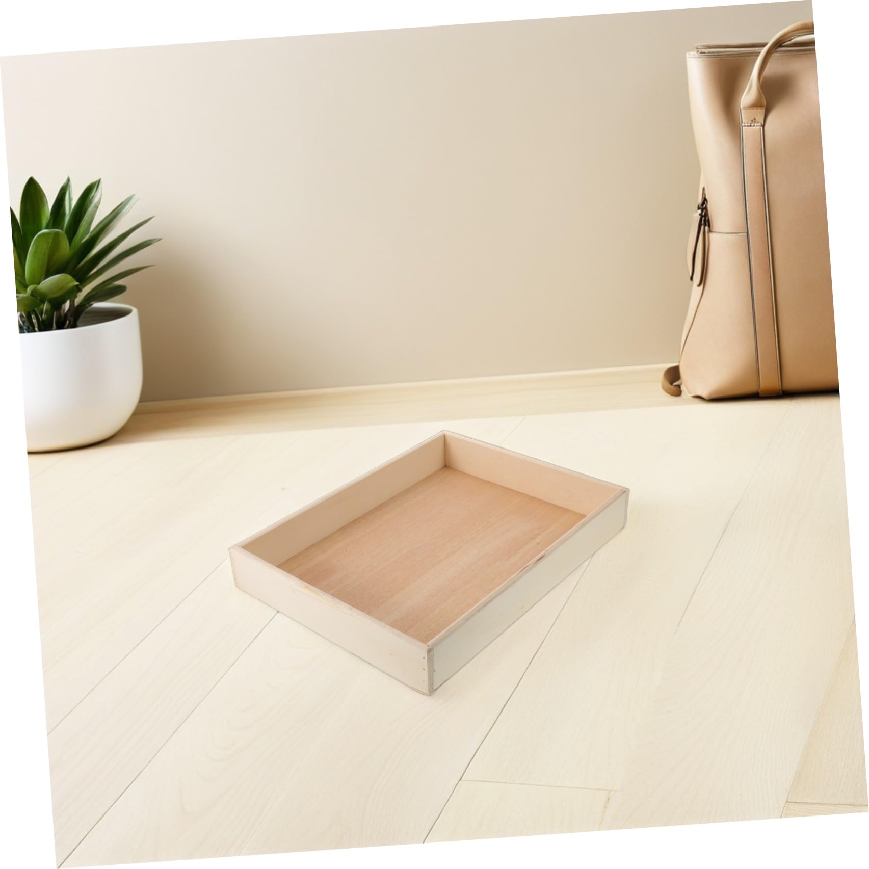 TOYANDONA Bandeja de Madera para Jardín Zen Japonesa 40x30x6 Cm, Mini Bandeja para Accesorios de Meditación y Manualidades, Contenedor de Escritorio para Bloques y Arena Decorativa
