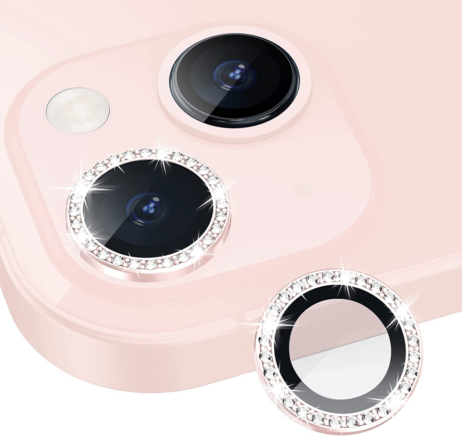 A3sprime Back Camera Lens Ring Guard Protector for iPhone 13 [9H Surface Hardness Bling Diamond Shaped Tempered Glass with Metal Ring Camera Protector] - Pack of 2 - Pink (B0BQZ3S3JF) Amazon Price History, Amazon Price Tracker