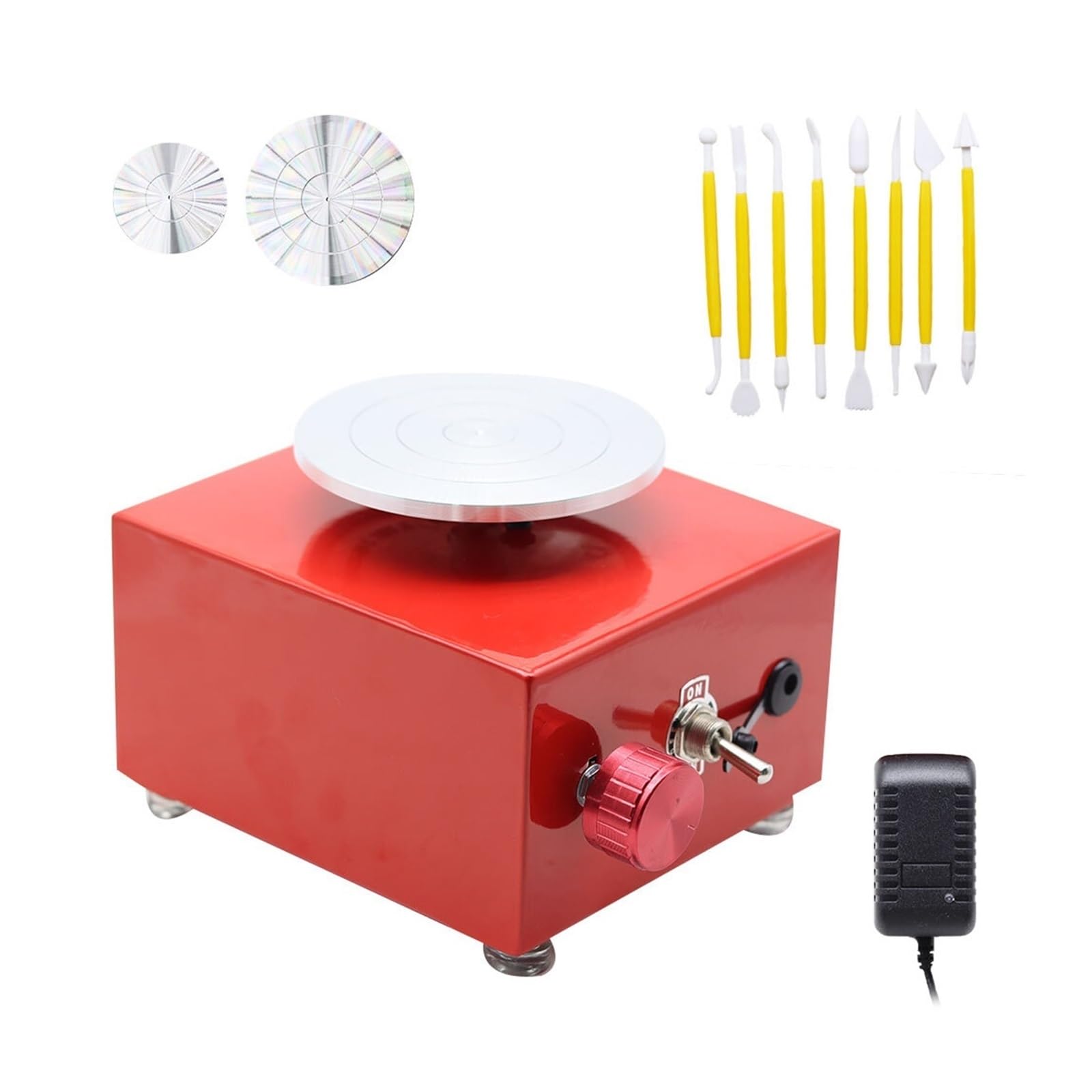 Maszyna do kół garncarskich, mini elektryczny gramofon rzemieślniczy z tacą do rzeźbienia w glinie, niezbędne narzędzia dla początkujących i hobbystów