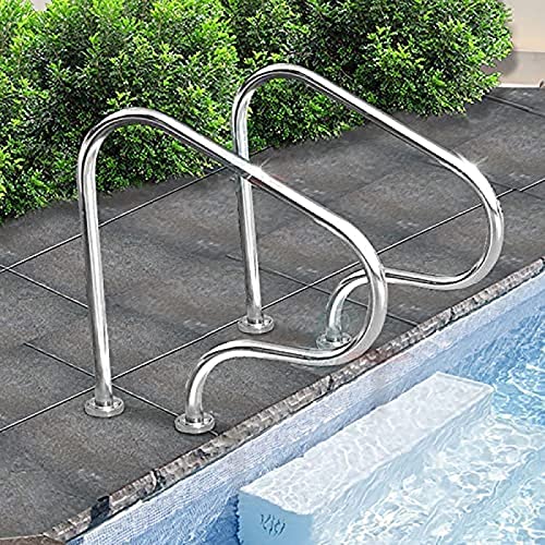 Baranda para piscina de acero inoxidable 80x27x80 cm miniatura 4
