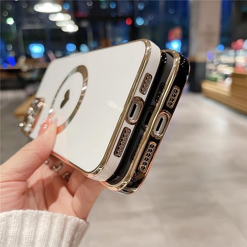 Miniatura 7 de ZinLyuen Diseñada para iPhone 14, compatible con MagSafe protector de lente de cámara integrado, a prueba de golpes, funda magnética de silicona