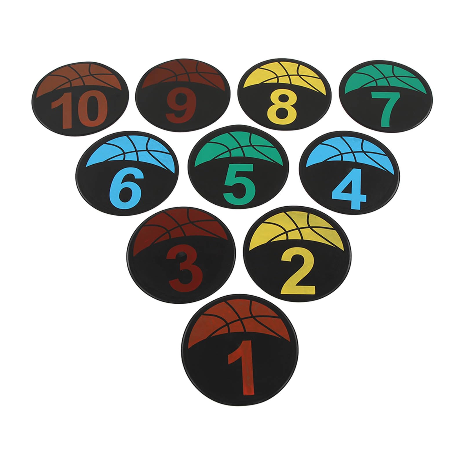 YedaHcy Numbered Floor Spot Markers Set, Flat Cones for Sports Training, Material, Bright Colors, Reusable and Durably, for Soccer Speed Alacrity Training