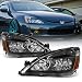 ACANII - For Black 2003-2007 Honda Accord 2Dr 4Dr Crystal Headlights Headlamps Driver + Passenger Side