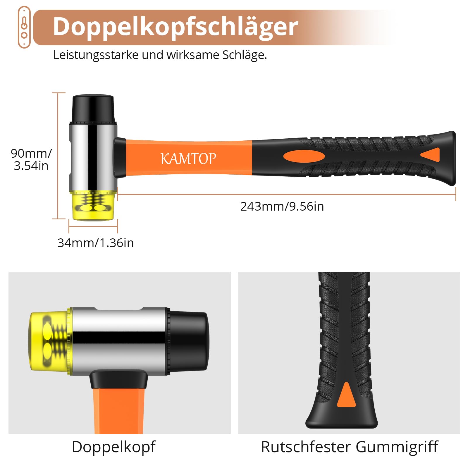 Kamtop 63 tlg.Verlegeset Parkett Nivelliersystem Laminat Parkett Holzfußboden Installations Set Laminat Verlegeset mit 60x Montagekeile, 1x Schlagklotz, 1x Zugstange, 1x Doppelseitiger Hammer