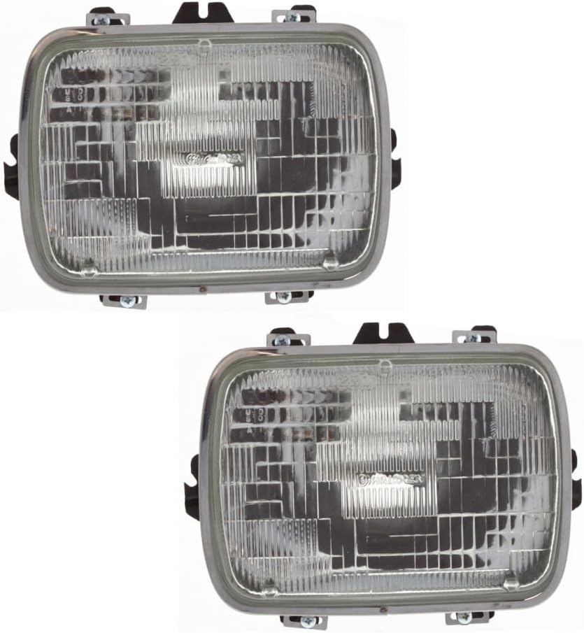 KarParts360 For Chevy C10 1978-1986 Headlight Assembly Driver And Passenger Side | Pair | With Bulbs | Replacement For GM2500112 | 5972850, 25949657
