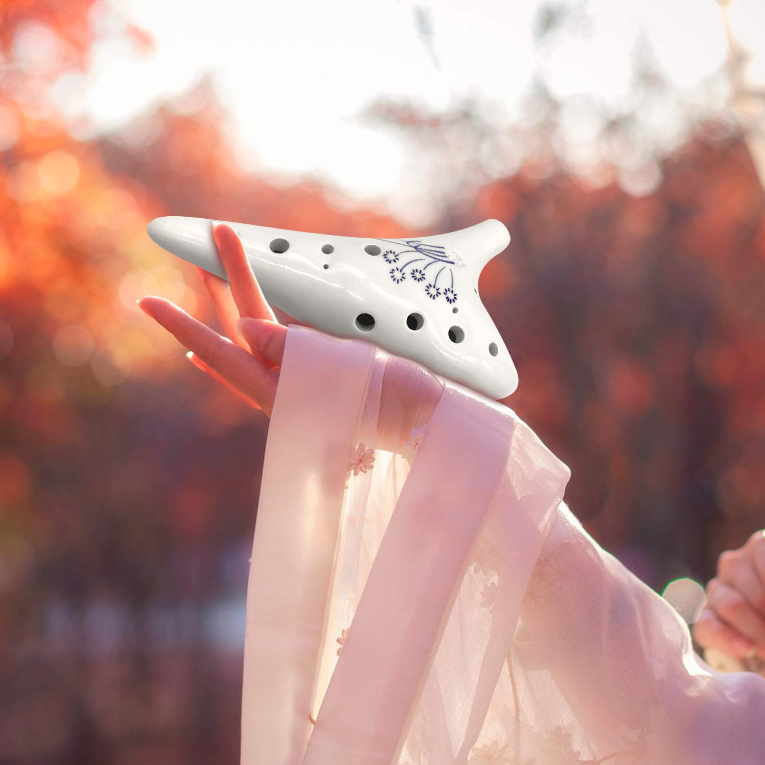 Cisolen Ocarina Alto C 12 Hole Ocarina Ceramic Ocarina Instrument Easy