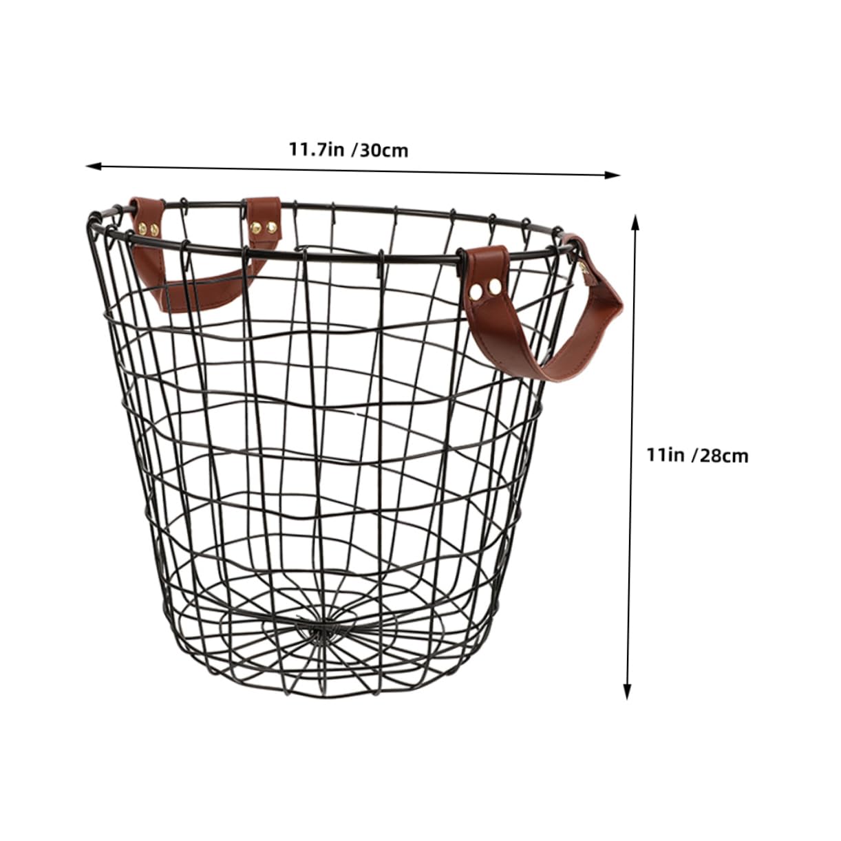Milisten Cesta Resistente de Hierro Almacenamiento para Rústica Redonda Gran con Capacidad de Leña y para Cocina y Camping