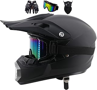 Motocross Helmet Fullface Helmet Dirt Bike Integral Motorcycle Helmet, Youth Motorcycle Helmets, Men Women Downhill Motorcycle Helmet, Kids MTB ATV Offroad DH Helmet, Adult Motorcycle Helmet