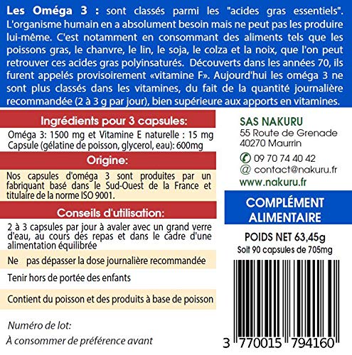 NAKURU | Oméga 3 | 90 Capsules de 705mg | Gamme Boost | Fabriqué en France | L'Huile de Poisson ! – Image 5