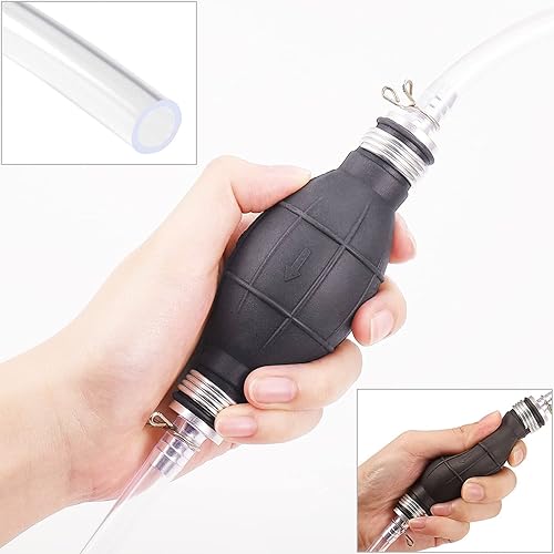 Miniatura 4 de Cldamecy Bomba de mano de sifón, manguera manual de sifón es para aire, refrigerante, diésel, gasolina, cambiador de agua para pecera, bomba de