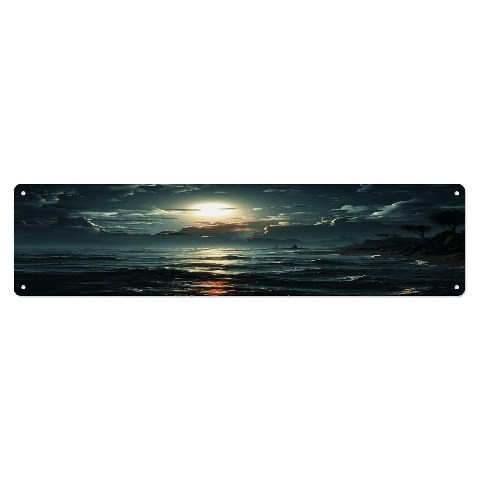 Adfgyerh Style Sea Moon Wall Decor Aluminum Waterproof. Plaque, Practical Gift,Sign 15.7X3.9 Inch Poster,For Home, Office, Business, Garage– Indoor/Outdoor