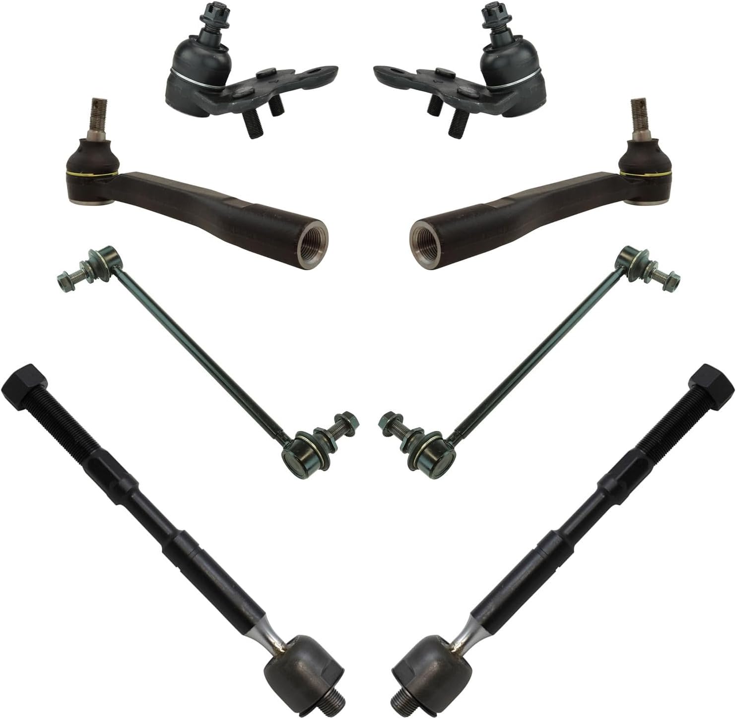 Front Steering and Suspension Kit Tie Rods Ball Joints Sway Bar Links Compatible with 2011-2020 Toyota Sienna