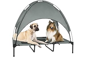 Elevated Outdoor Dog Bed with Shade