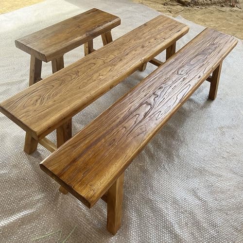 DSEWTEZXI Banco de comedor de madera para interiores, banco delgado de entrada de madera rústica para extremo de la cama (50 cm) - imagen 2