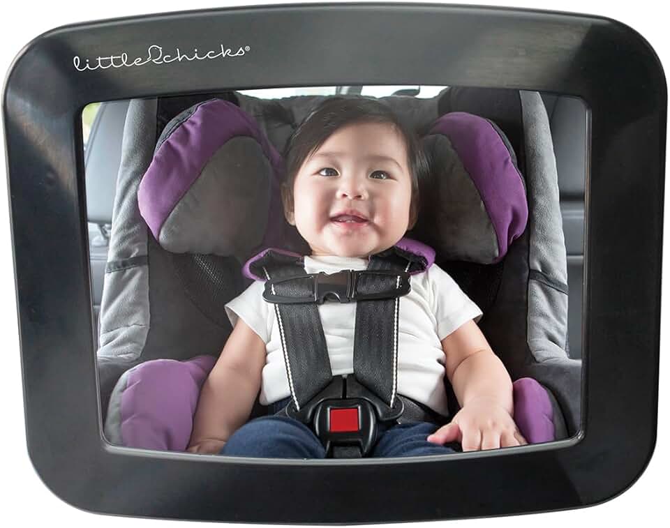 Little Chicks Espelho de carro ajustável para banco traseiro com mostrador de segurança – para assento traseiro de bebê – Modelo CK099