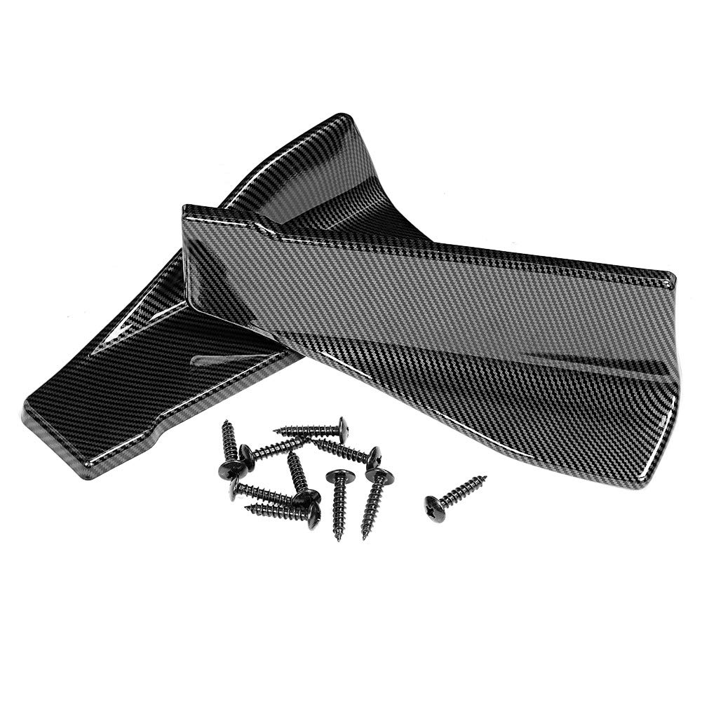 Minigonne laterali in carbonio per auto, Minigonna laterale per auto da 35 cm/Paraurti posteriore Splitter per labbra Grembiuli alettati Fibra di carbonio compatibile con automobili universali