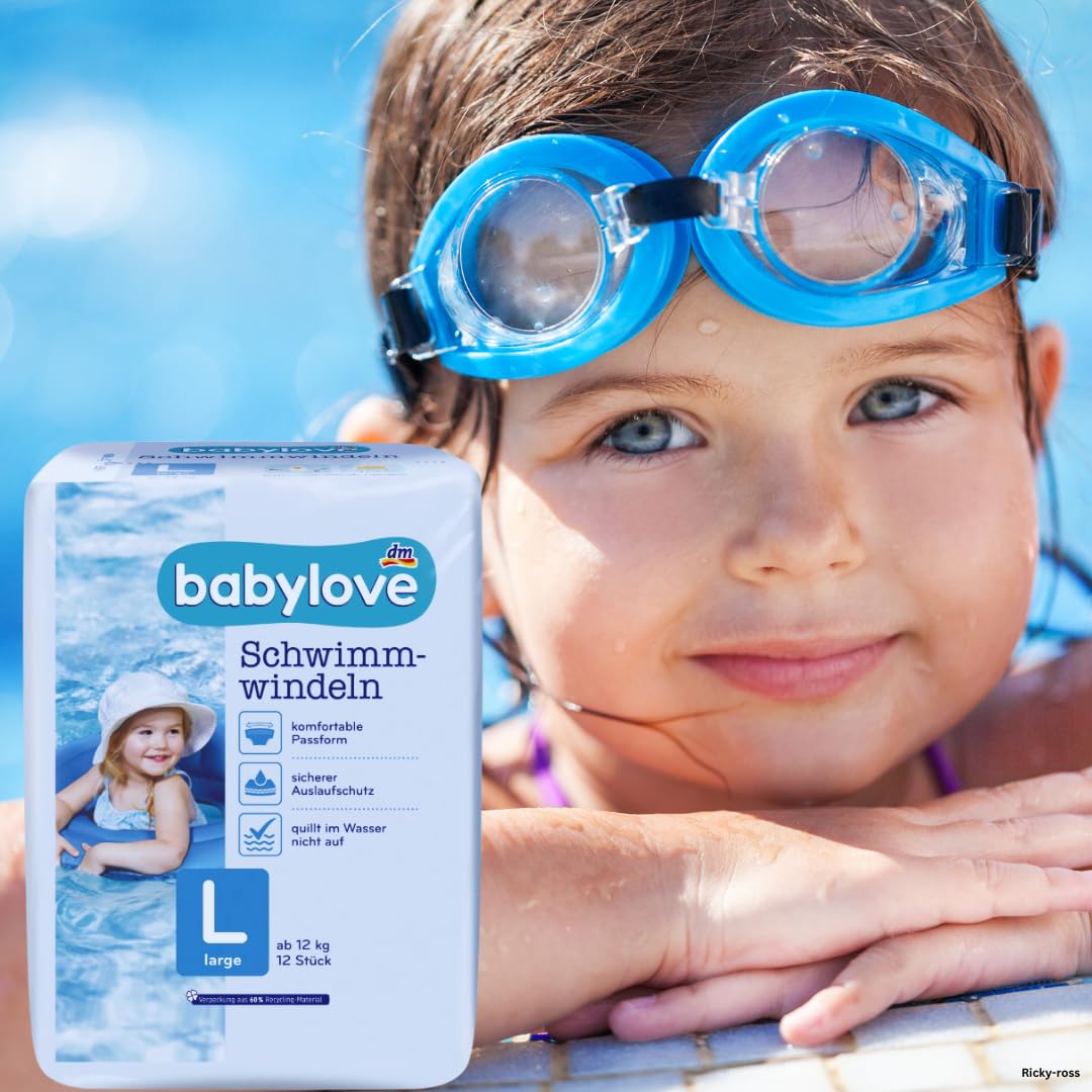 babylove Lot de 12 couches de bain taille L à partir de 12 kg